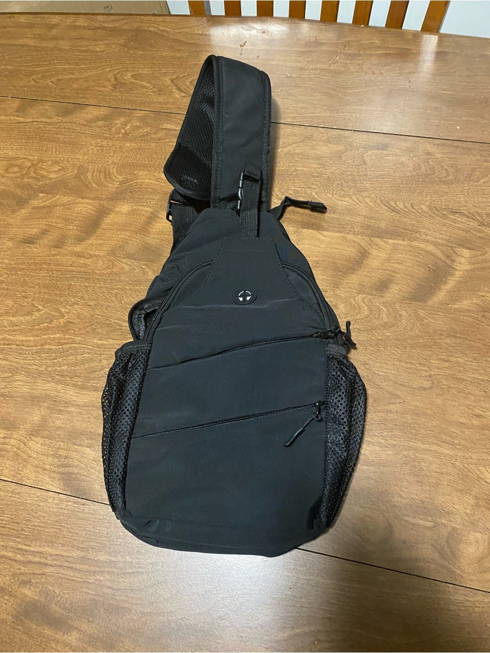 Black Men's Sling Bag, Compact Crossbody Shoulder Pack